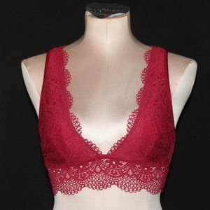 Victoria's Secret Red Plunge Crochet Lace Bralette